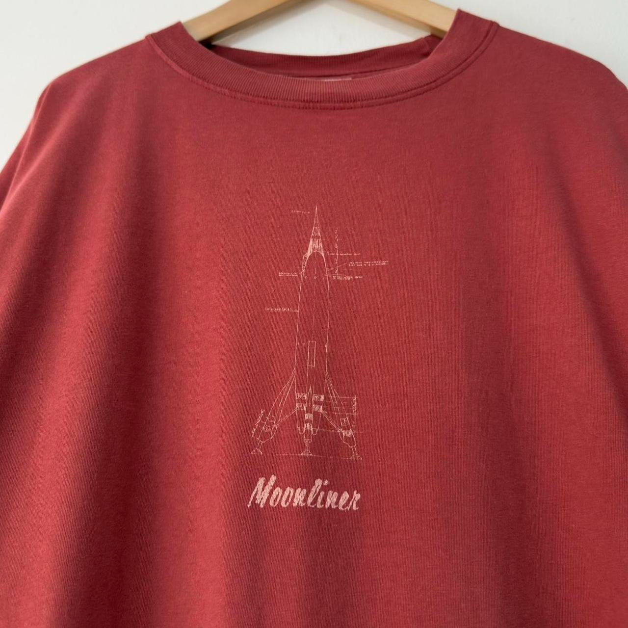 Vintage Disneyland Tomorrowland Moonliner Blueprints T Shirt (XXL)
