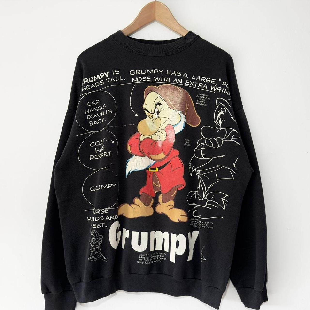 Vintage Grumpy Drawing 90s Sweatshirt (L)
