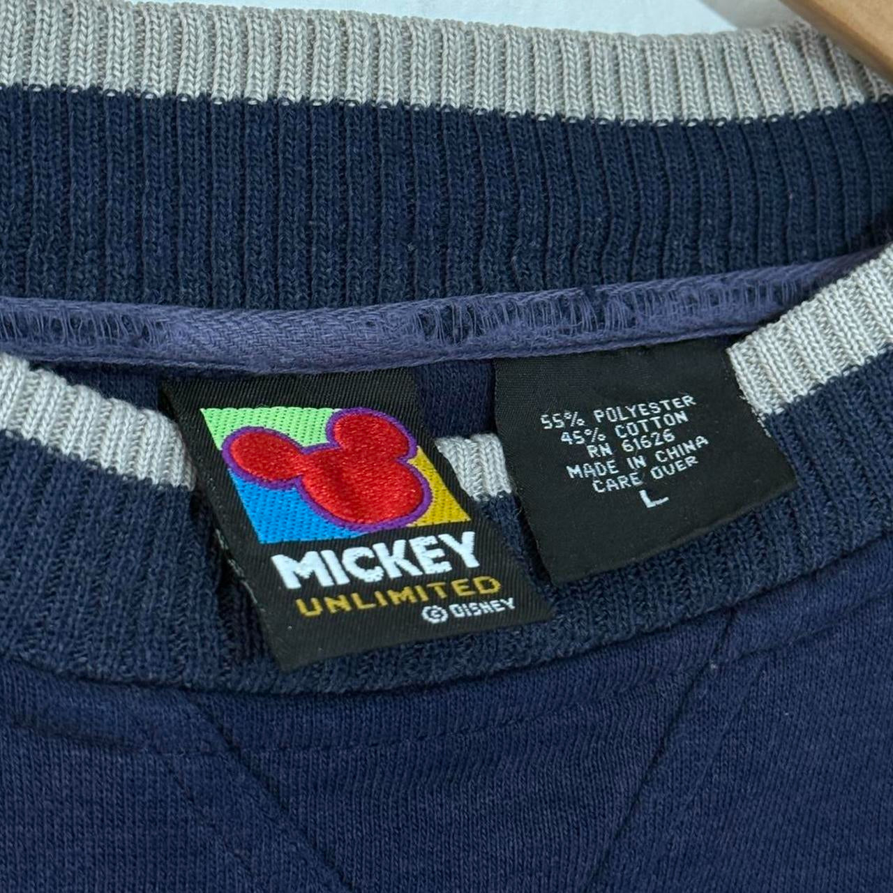 Vintage Mickey Mouse Embroidered Distressed 90s Sweatshirt (L)