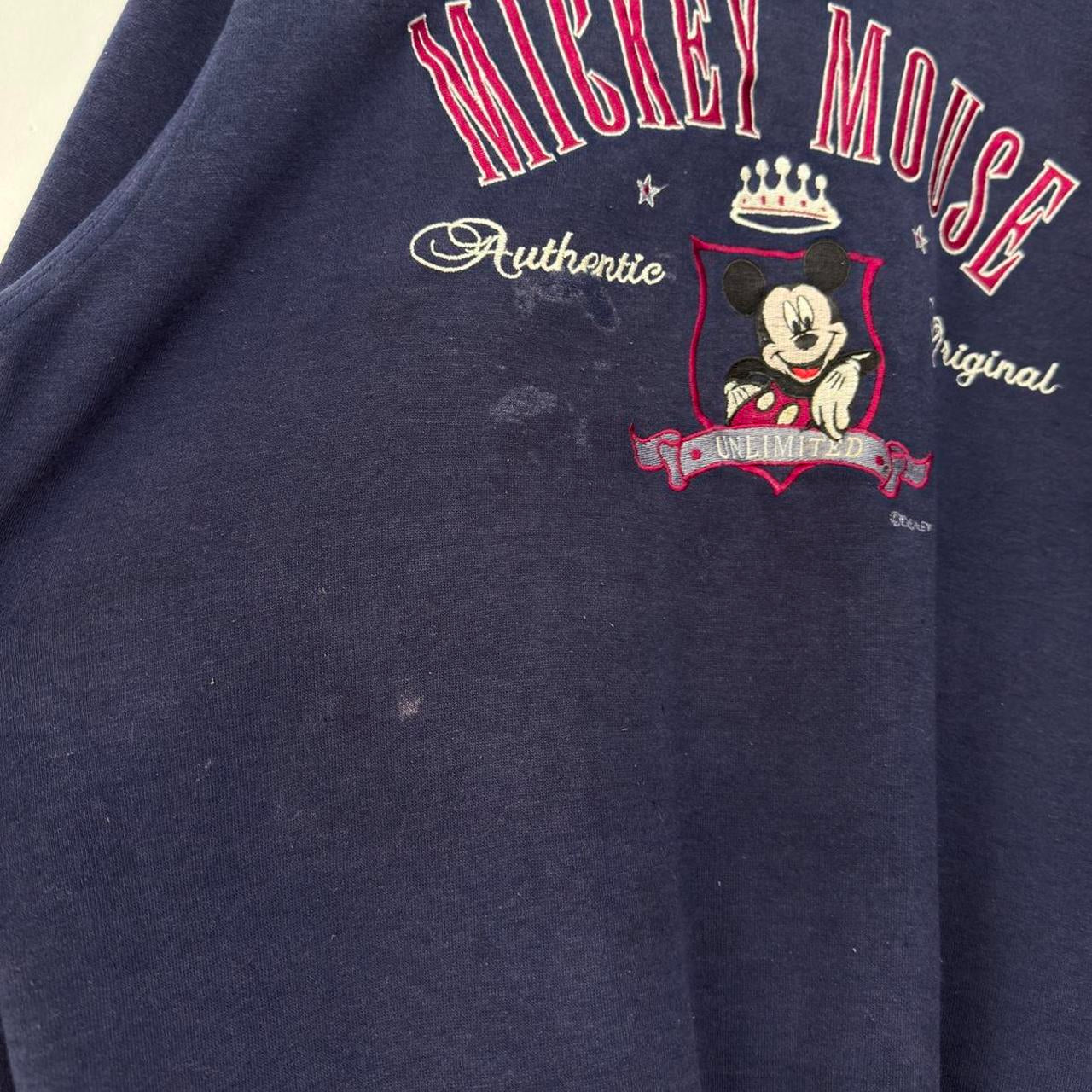 Vintage Mickey Mouse Embroidered Distressed 90s Sweatshirt (L)