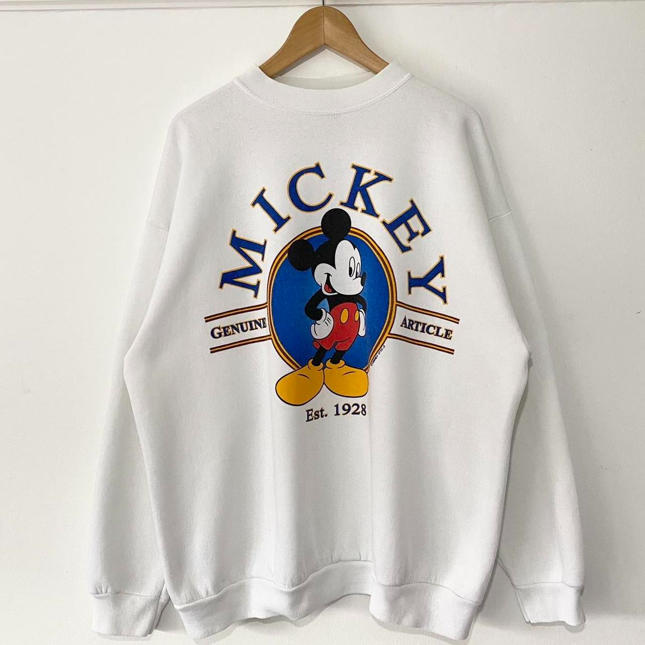 Vintage Mickey Mouse 90s White Sweatshirt (XL)