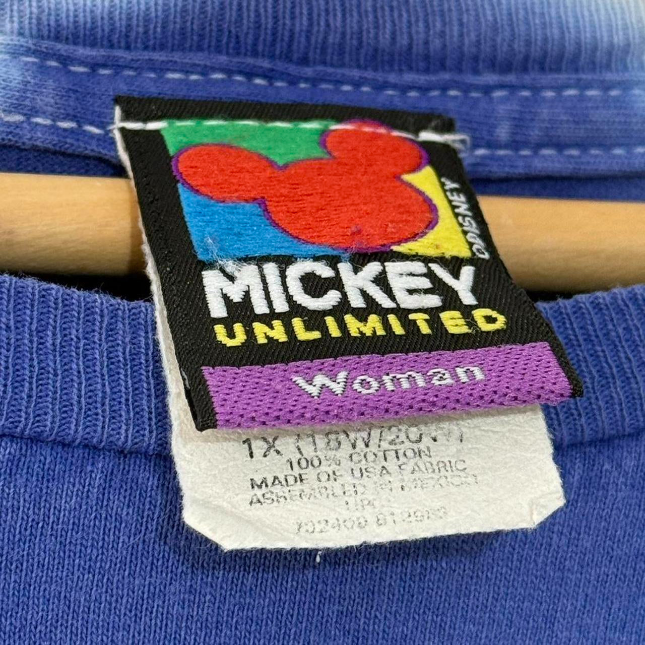 Vintage Tie Dye Mickey, Leaves & Butterflies 90s T Shirt (Women's 1X)
