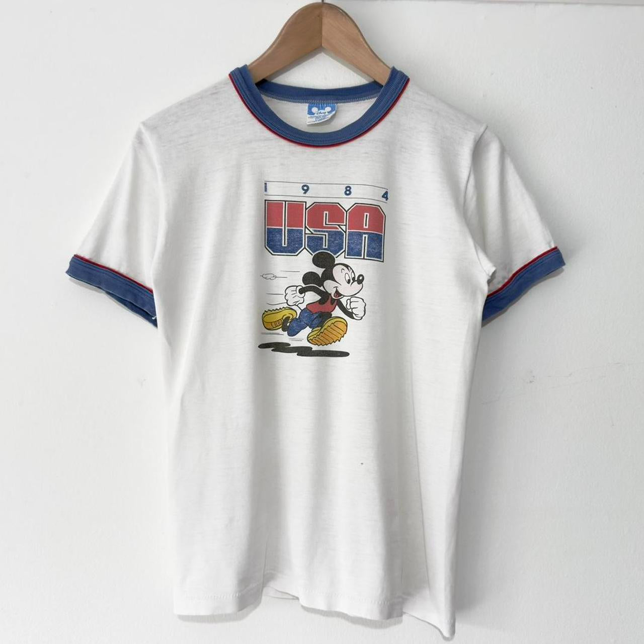 Vintage Mickey USA 1984 Ringer T Shirt (S, See Measurements)