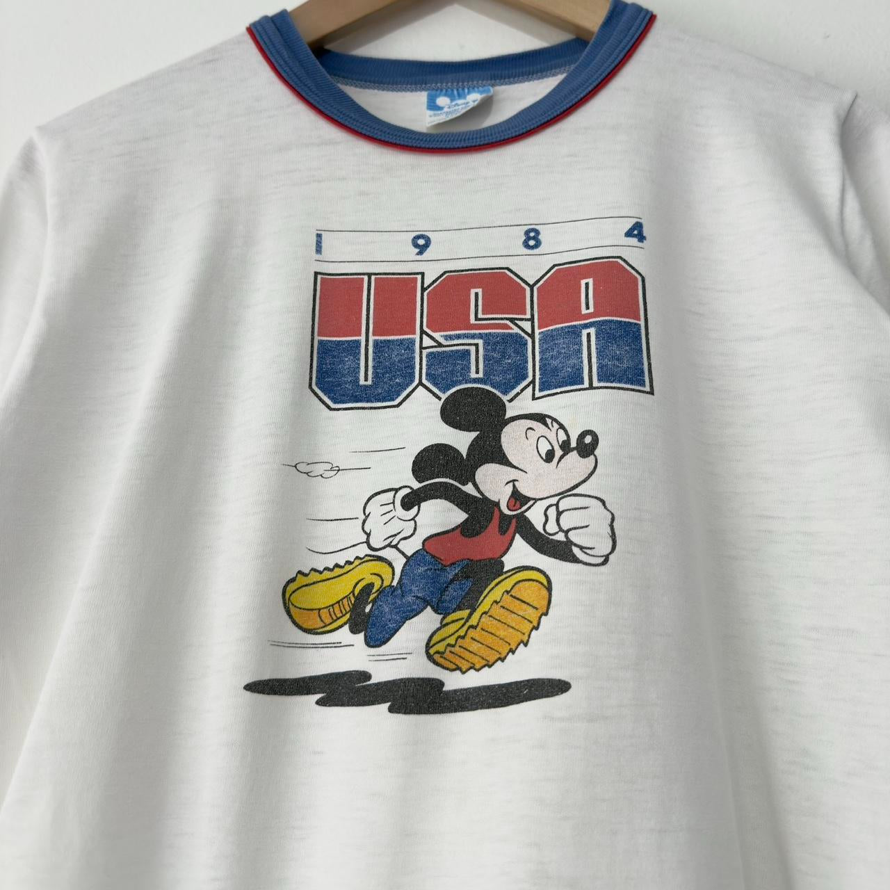Vintage Mickey USA 1984 Ringer T Shirt (S, See Measurements)