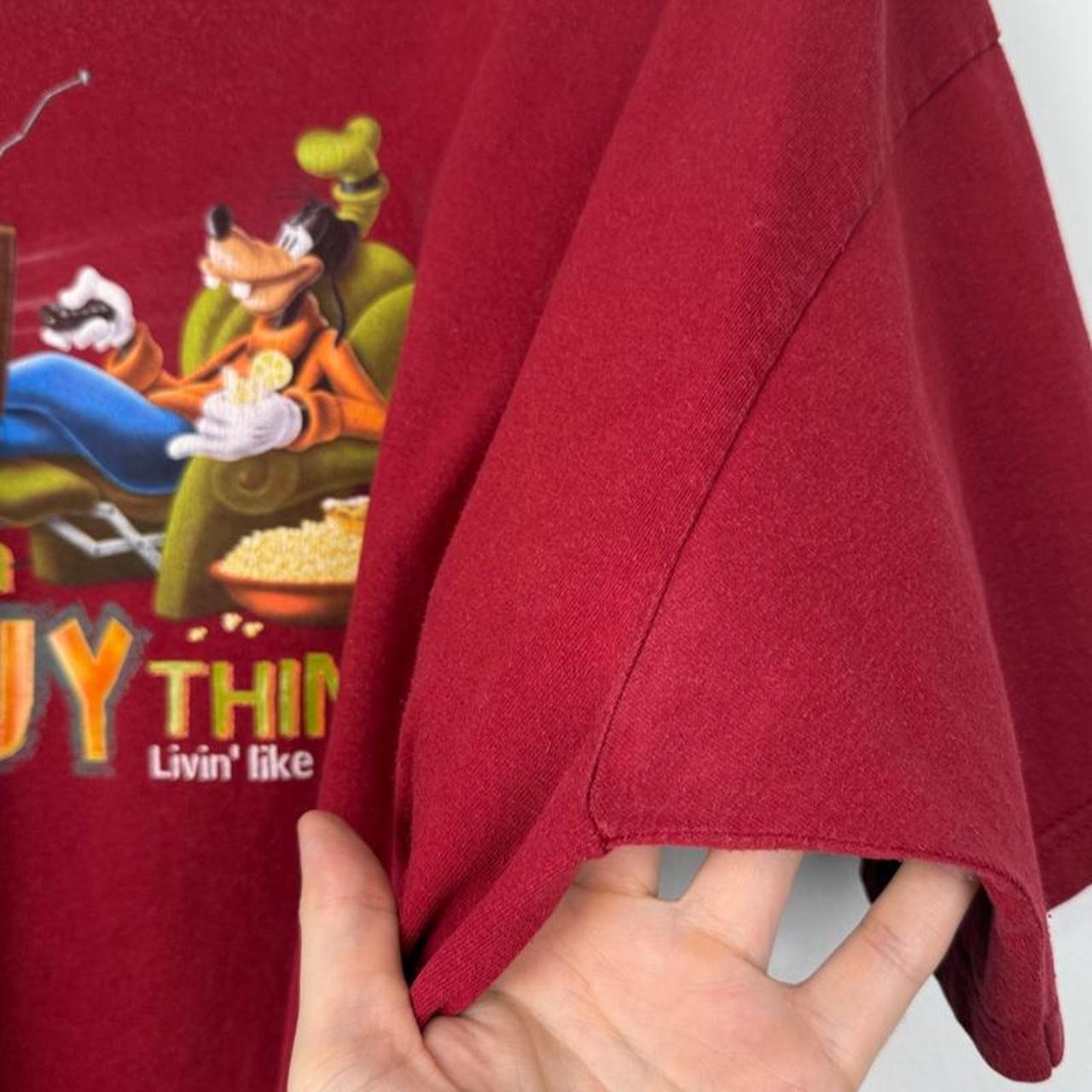 Vintage 00s Goofy It's A Guy Thing Disney Store Red T Shirt (XL)