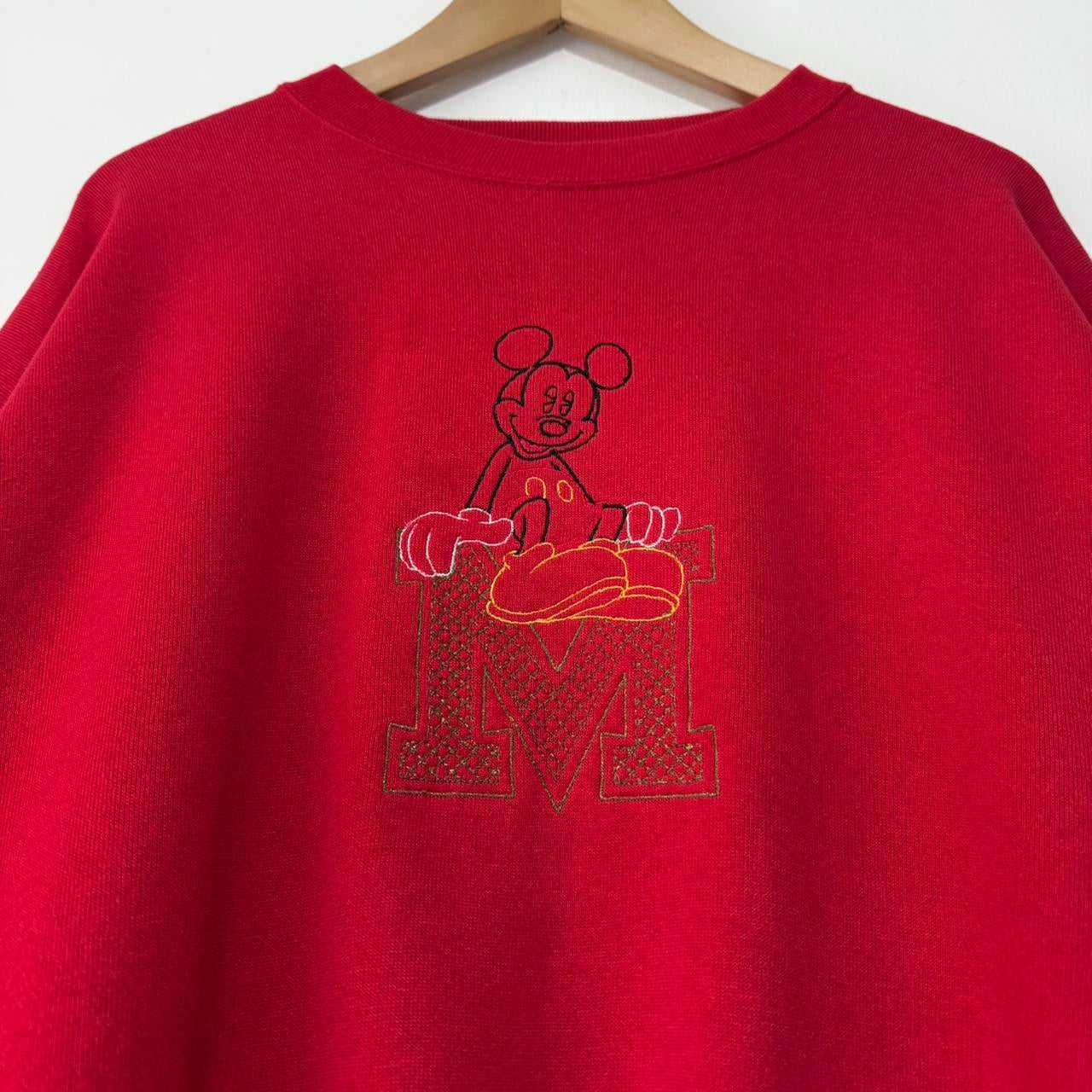 Vintage Mickey Mouse Embroidered 90s Sweatshirt (XL)