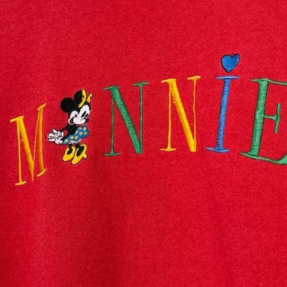 Vintage 90s Minnie Mouse Embroidered Red Sweatshirt (L)