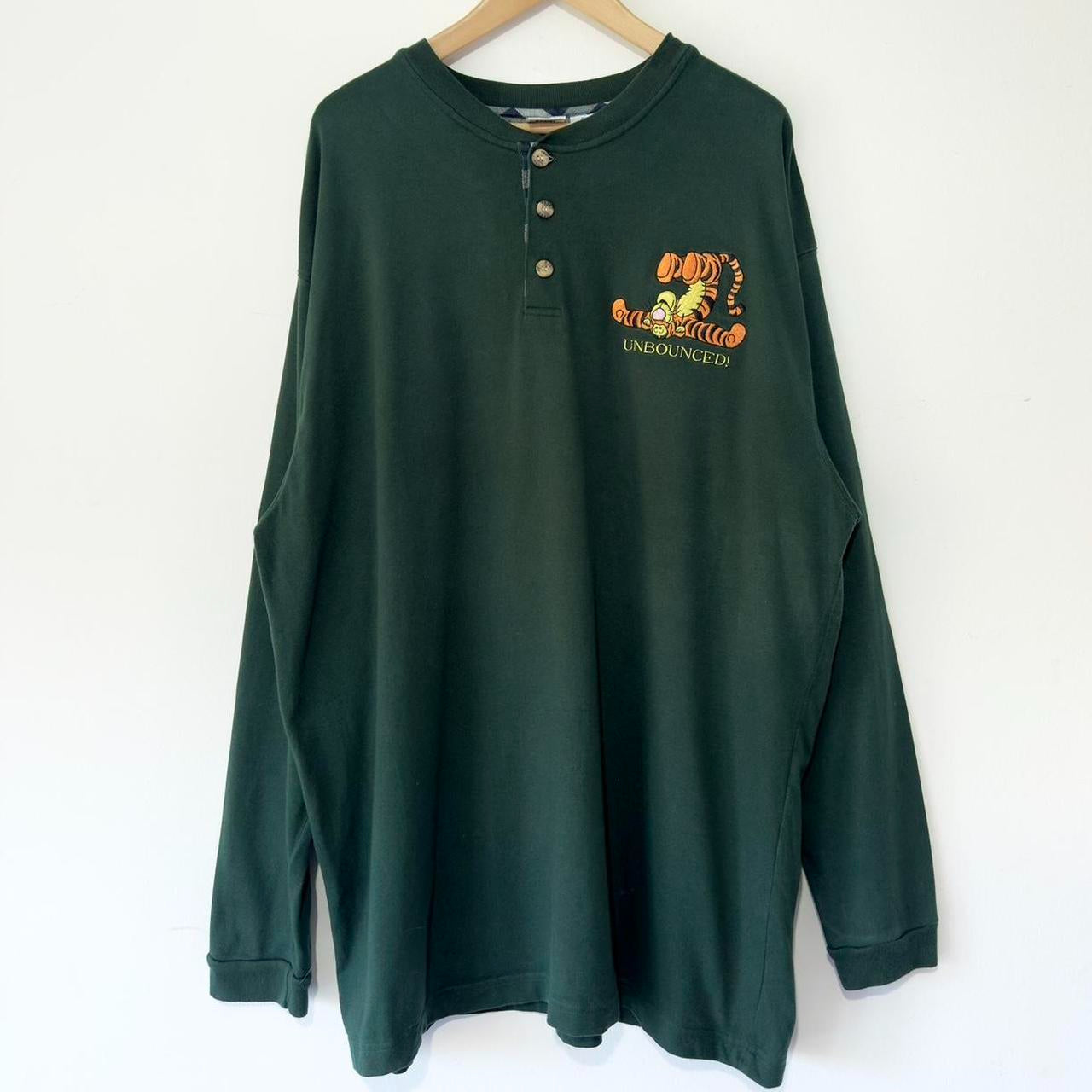 Vintage Tigger Unbounced 90s Henley Long Sleeve (XXL)