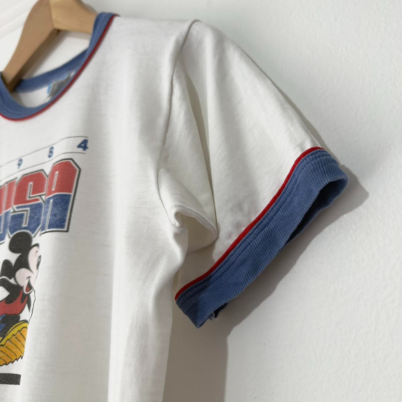 Vintage Mickey USA 1984 Ringer T Shirt (S, See Measurements)