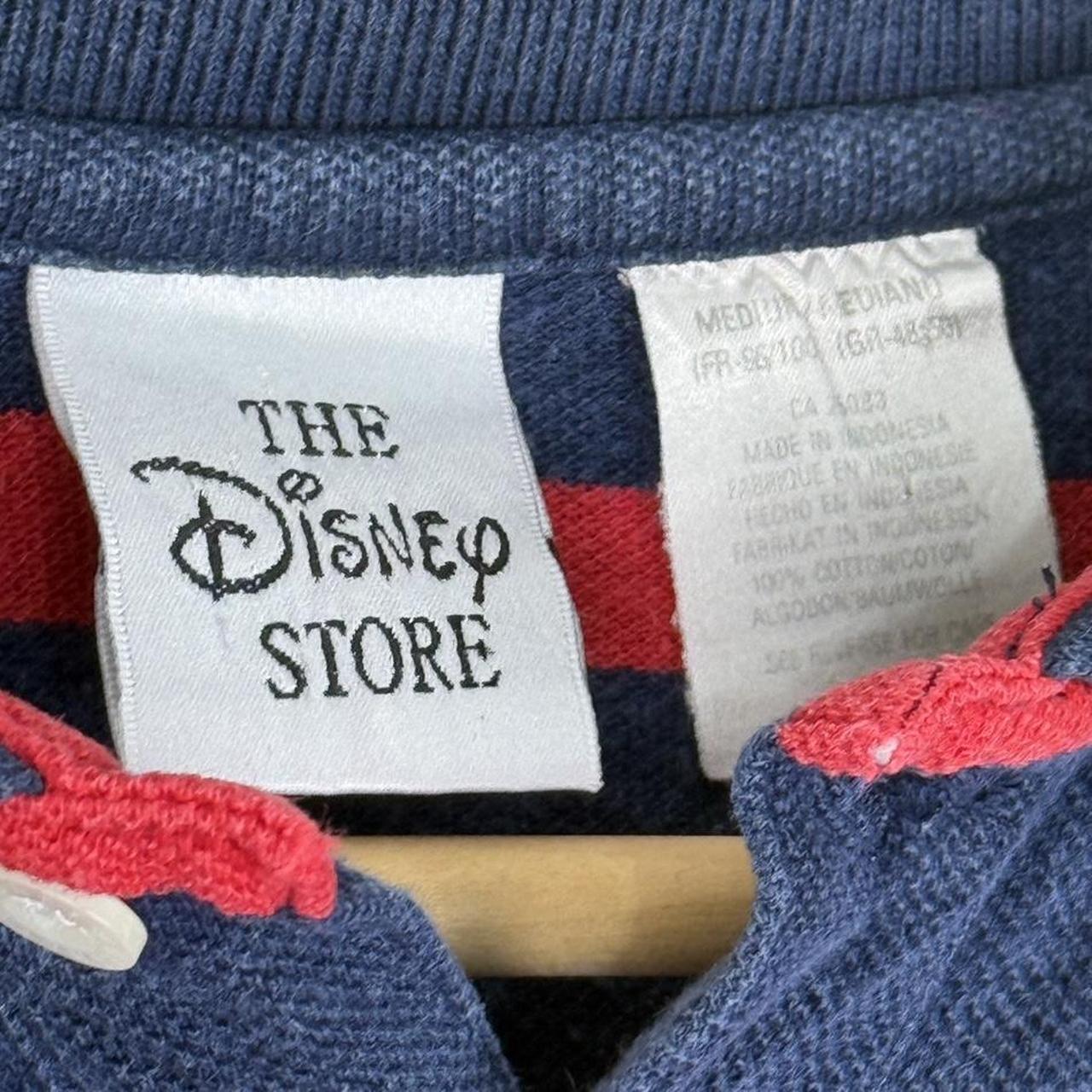 Vintage Mickey Mouse Striped 90s Polo Shirt (M)