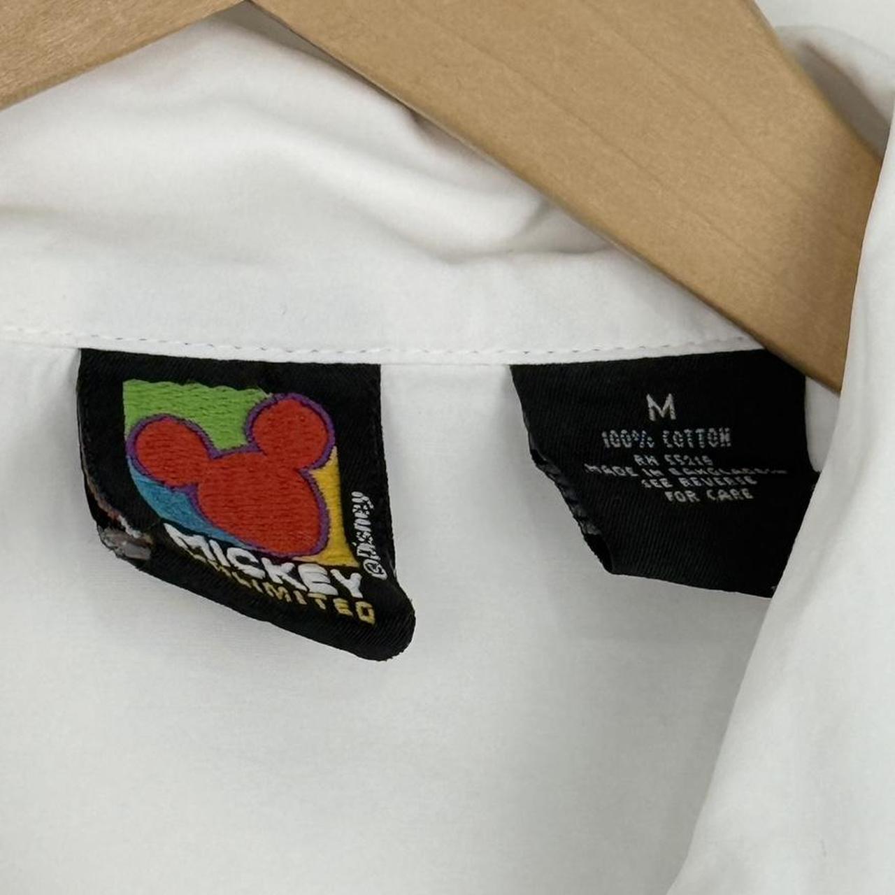 Vintage Mickey Mouse Spell Out 90s Button Up Shirt (Women's M)