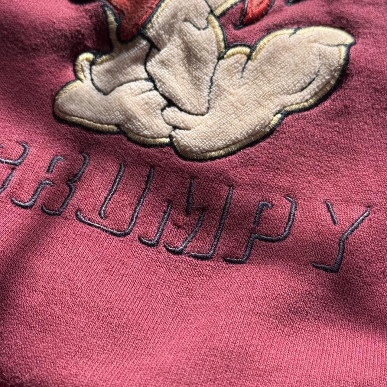 Vintage Grumpy Embroidered Disney V Neck Sweatshirt (XL/XXL)
