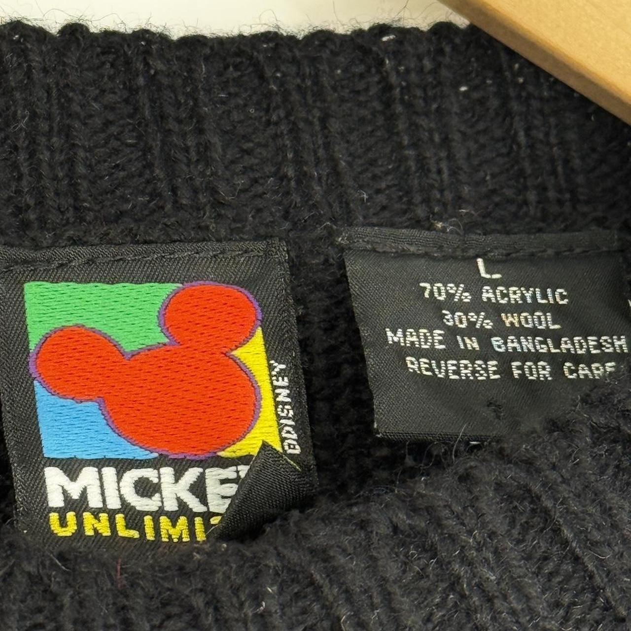 Vintage Mickey Mouse Striped 90s Knitwear Jumper (L)