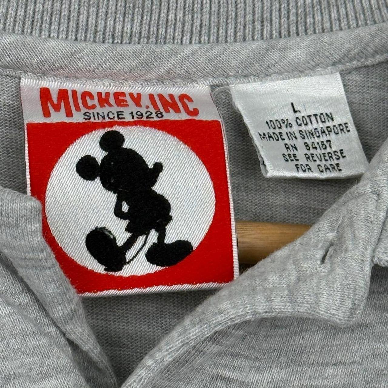 Vintage 90s Mickey Mouse Embroidered Grey Polo Shirt (L)