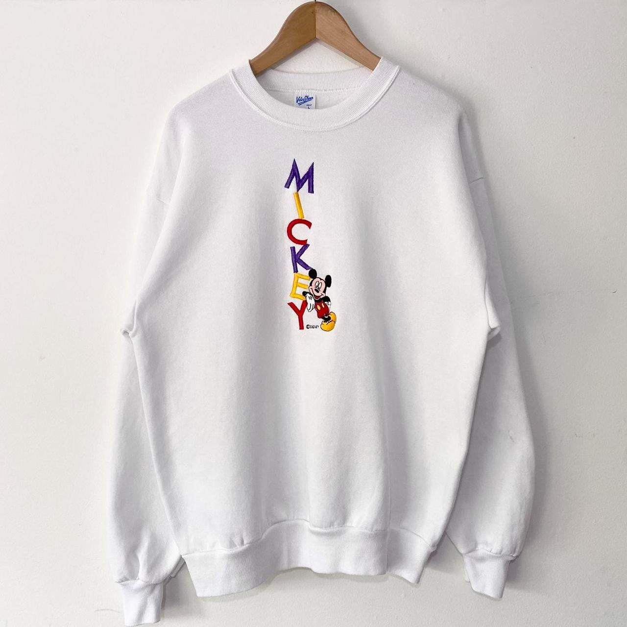 Vintage Embroidered Mickey Letters 90s Sweatshirt (L)