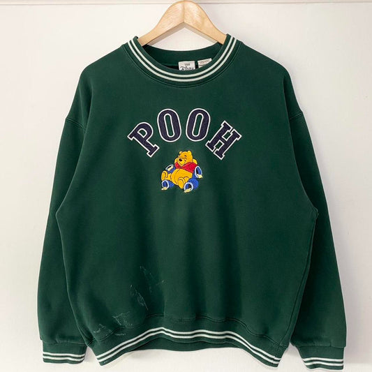 Vintage Pooh Spell Out Embroidered Sweatshirt (S)