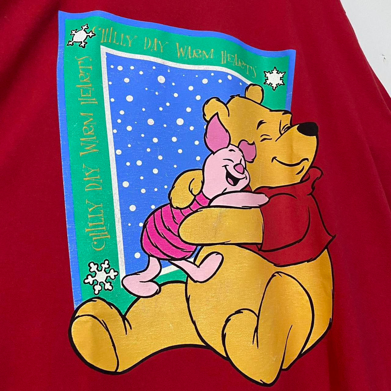 Vintage Pooh Chilly Days Warm Hearts T Shirt (XL)