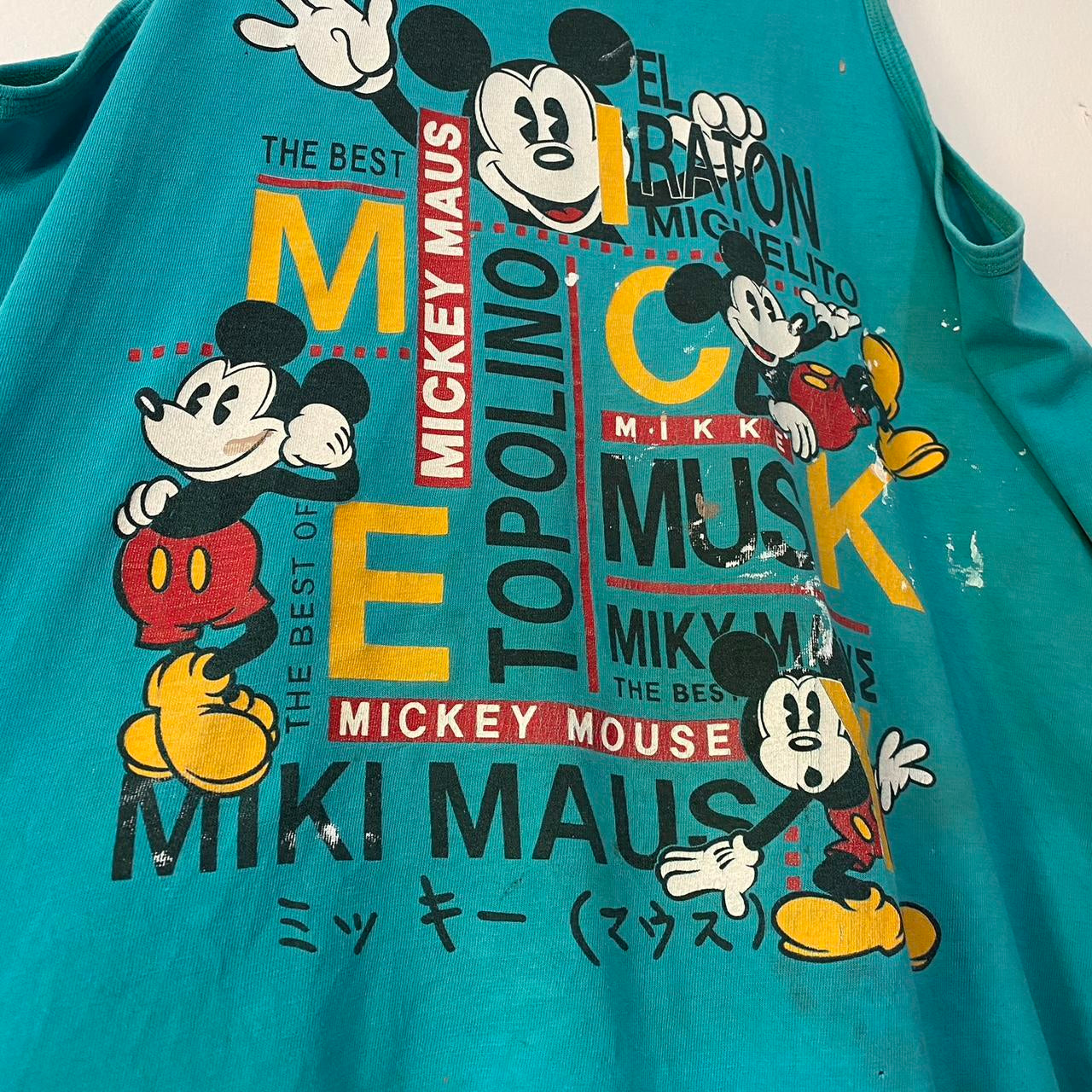 Vintage Mickey Different Languages Thrashed Vest Top (Boxy L)