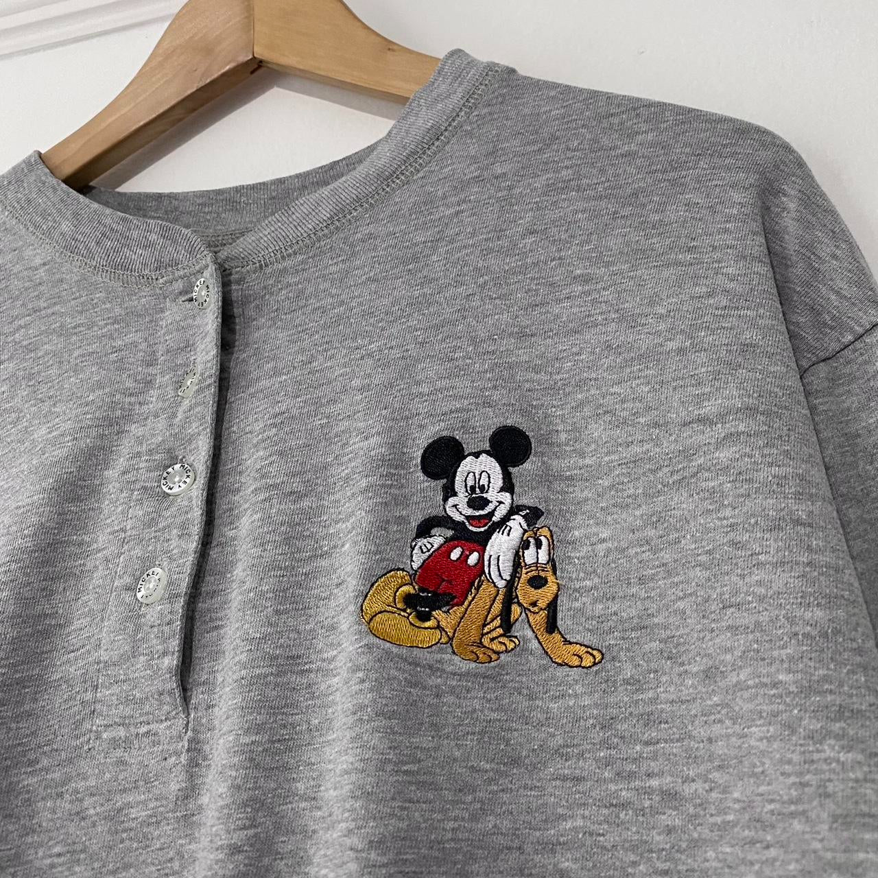 Vintage Mickey & Pluto 90s Henley Long Sleeve (M)