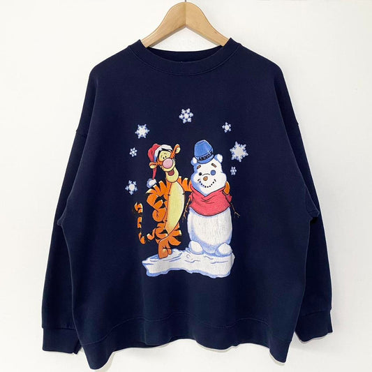 Vintage Tigger & Pooh Snowman 90s Sweatshirt (L)