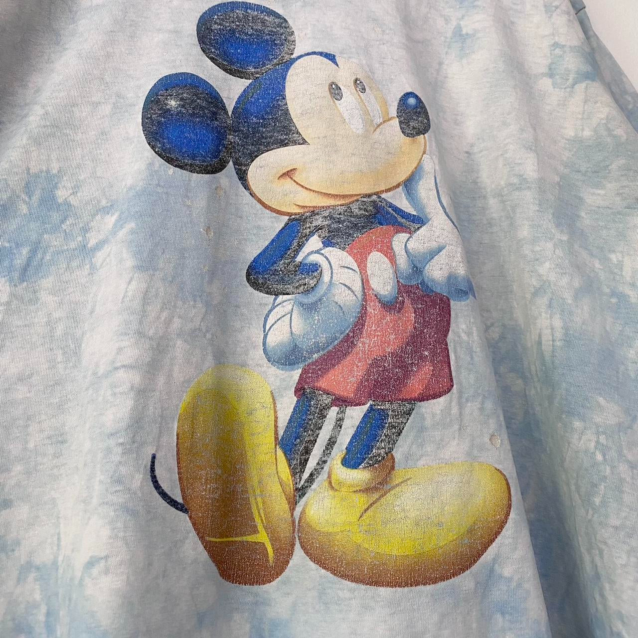 Vintage Mickey Mouse Blue Tie Dye T Shirt (XL)