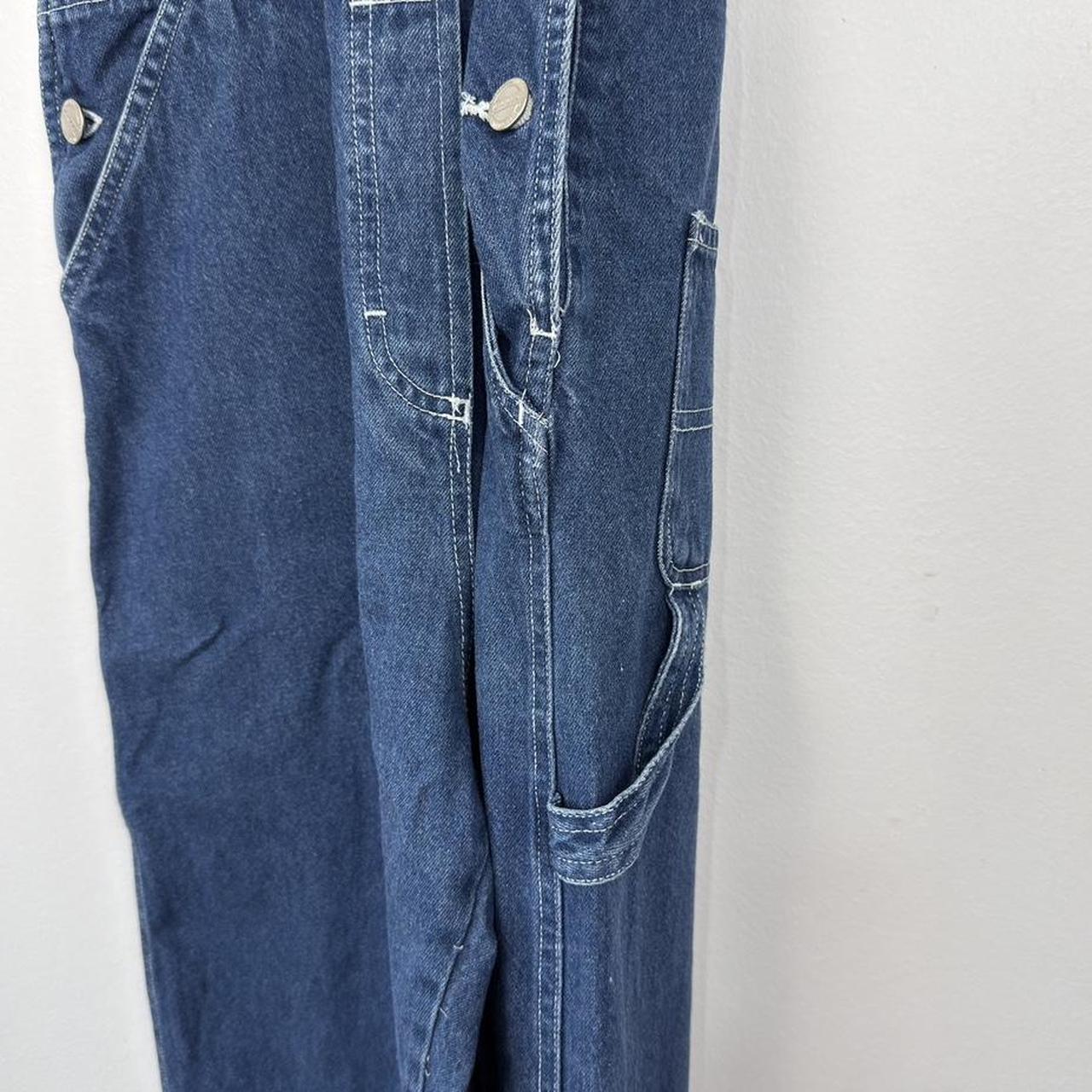 Vintage 90s Mickey Mouse Embroidered Navy Blue Dungarees (L)