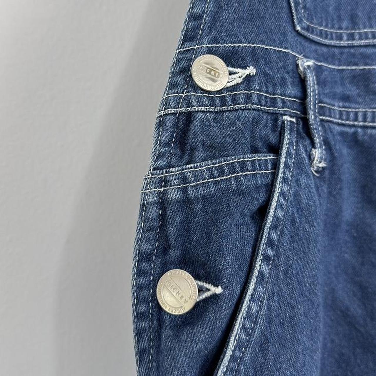 Vintage 90s Mickey Mouse Embroidered Navy Blue Dungarees (L)