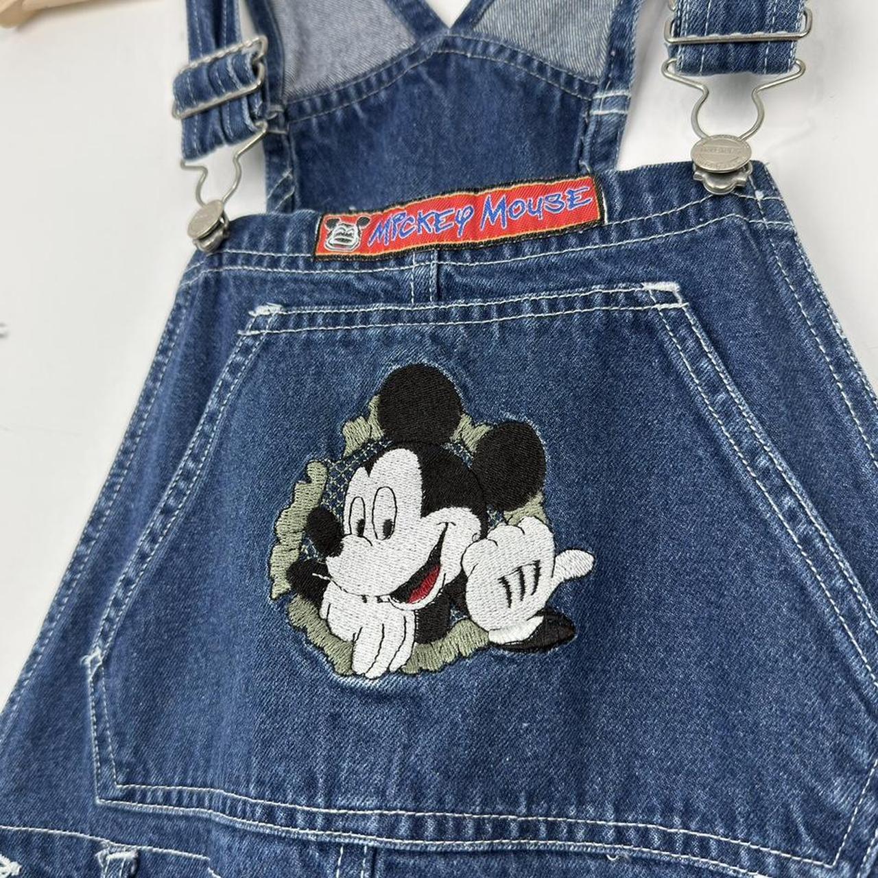 Vintage 90s Mickey Mouse Embroidered Navy Blue Dungarees (L)