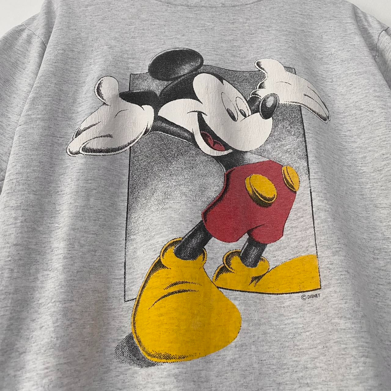 Vintage Mickey Mouse Grey 90s T Shirt (M)