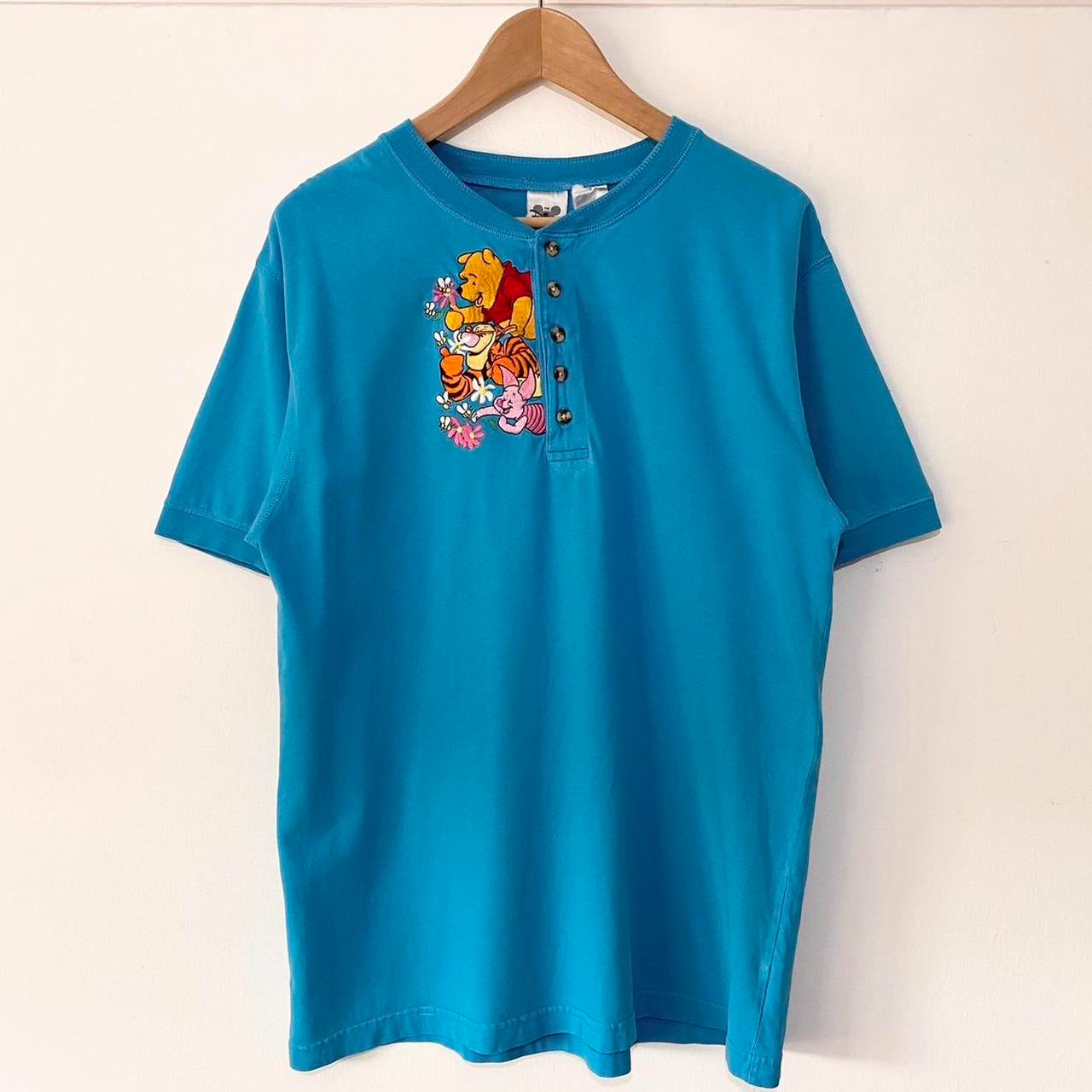 Vintage Pooh & Friends Flowers Henley 90s T Shirt (M)