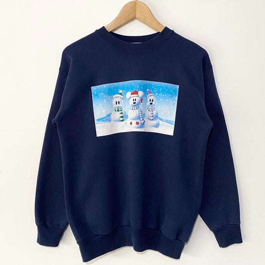 Vintage Donald, Mickey & Goofy Snowman Sweatshirt (S)