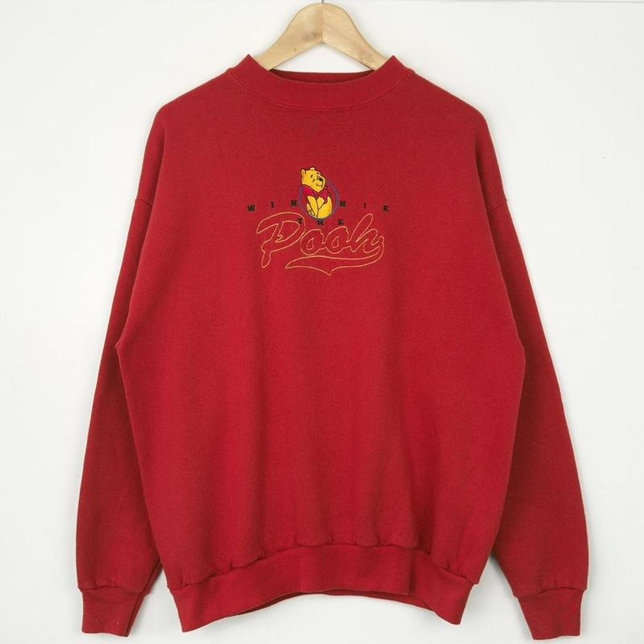 Vintage 90s Winnie the Pooh Embroidered Red Sweatshirt (L)