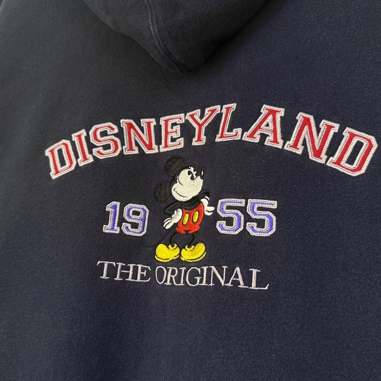 Vintage 00s Disneyland Mickey Mouse Embroidered Zip Up Navy Hoodie (L)