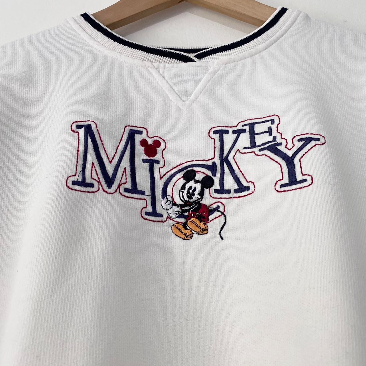 Vintage Mickey Embroidered Letters Sweatshirt (Boxy L)