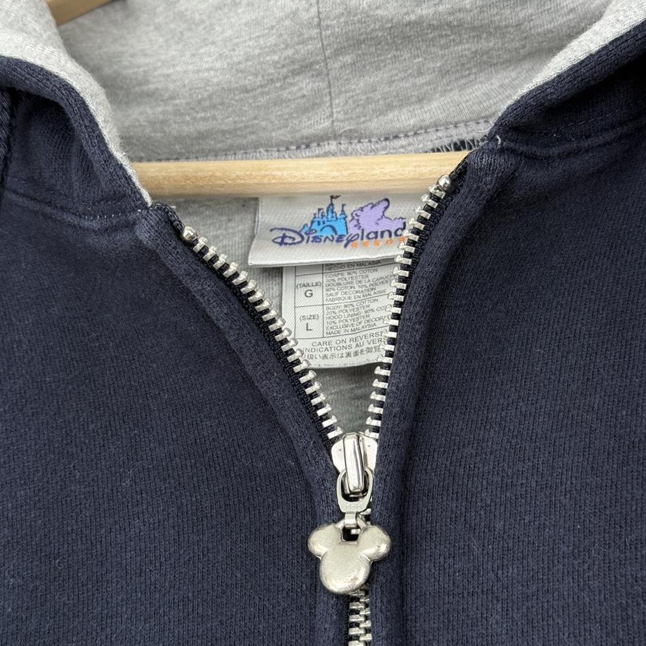 Vintage 00s Disneyland Mickey Mouse Embroidered Zip Up Navy Hoodie (L)