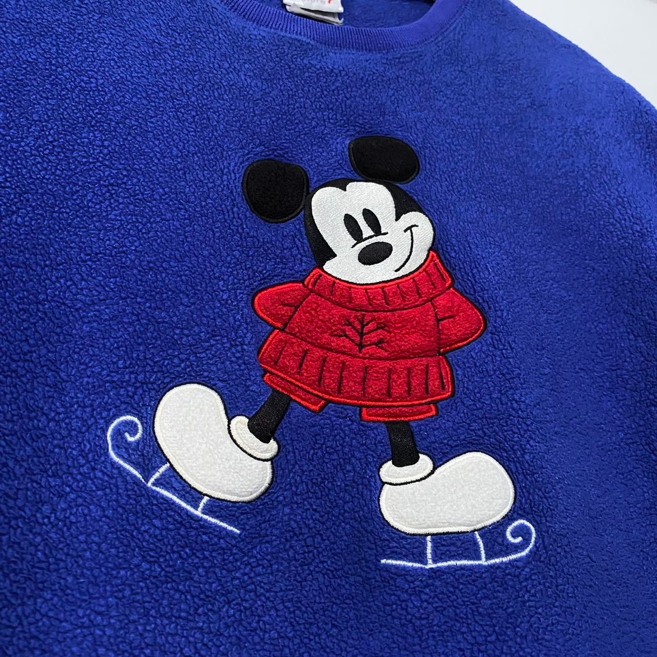 Disney Mickey Mouse Ice Skating Fleece Sweatshirt (L)