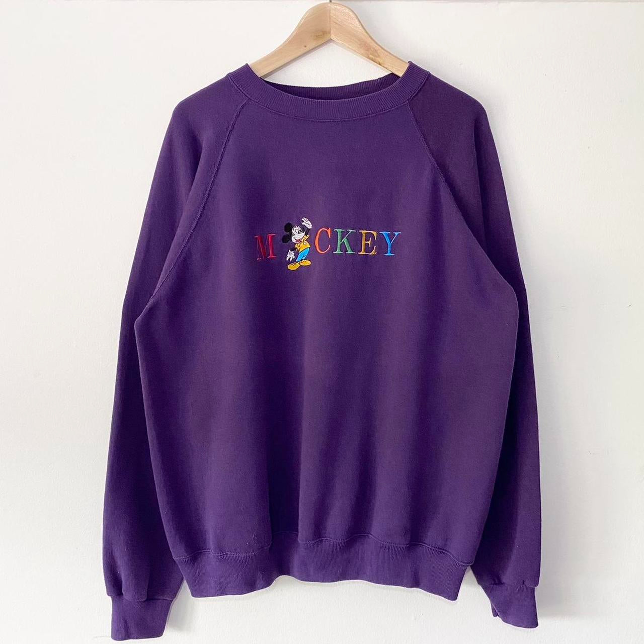 Vintage Mickey Mouse Purple 90s Sweatshirt (XL)