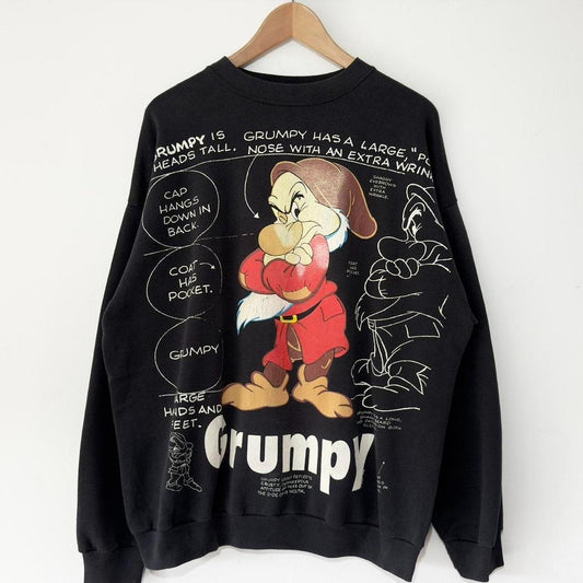 Vintage Grumpy Drawing 90s Sweatshirt (L)