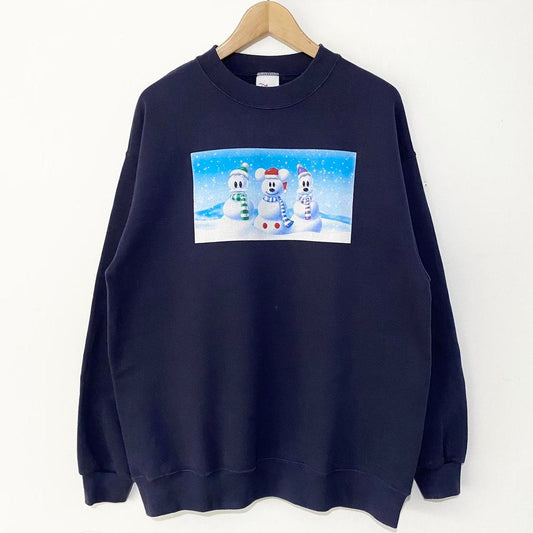 Vintage Goofy, Mickey & Donald Snowman Sweatshirt (M)