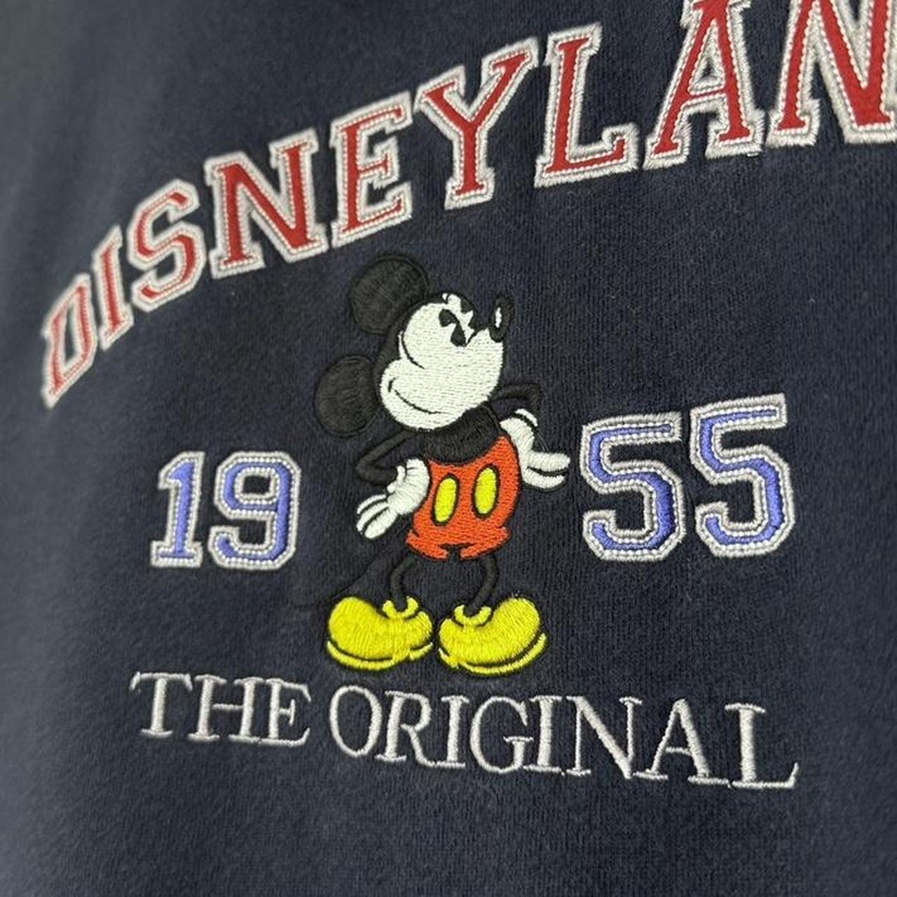 Vintage 00s Disneyland Mickey Mouse Embroidered Zip Up Navy Hoodie (L)