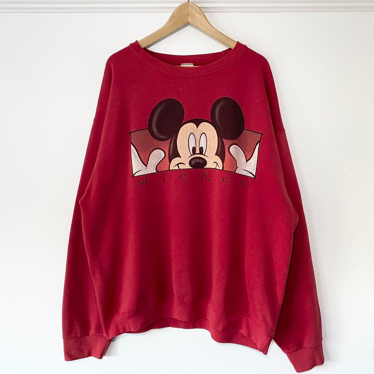 Vintage Mickey Mouse 90s Red Sweatshirt (XL)