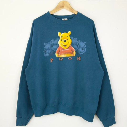 Vintage 00s Winnie the Pooh The Disney Store Blue Sweatshirt (L)
