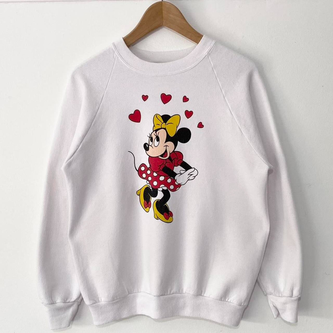 Vintage Minnie Mouse Love Hearts 80s Sweatshirt (S)