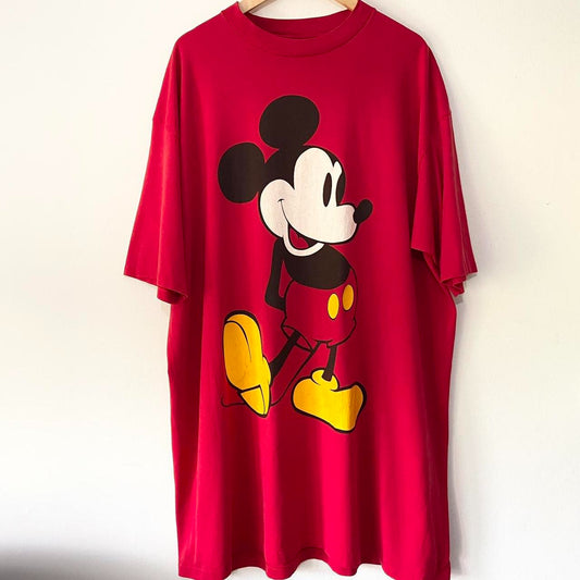 Vintage Mickey Mouse 90s Red T Shirt (XXXL)