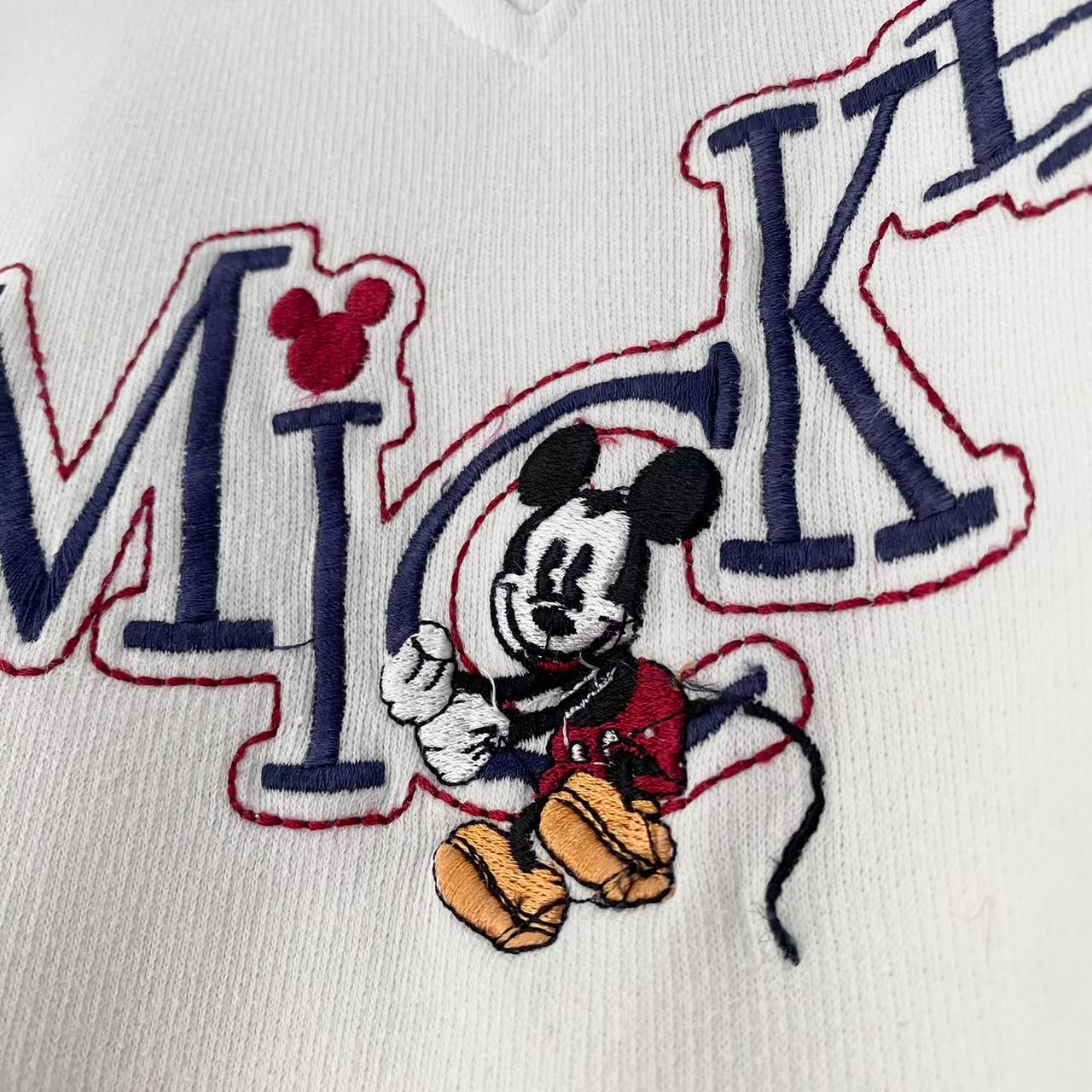 Vintage Mickey Embroidered Letters Sweatshirt (Boxy L)