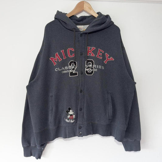 Vintage Mickey Button 00s Hoodie (XL/XXL)