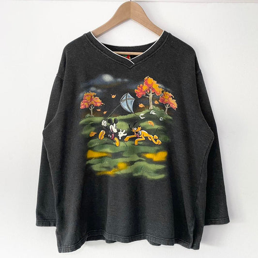 Vintage Mickey & Pluto Autumn Sweatshirt (L)