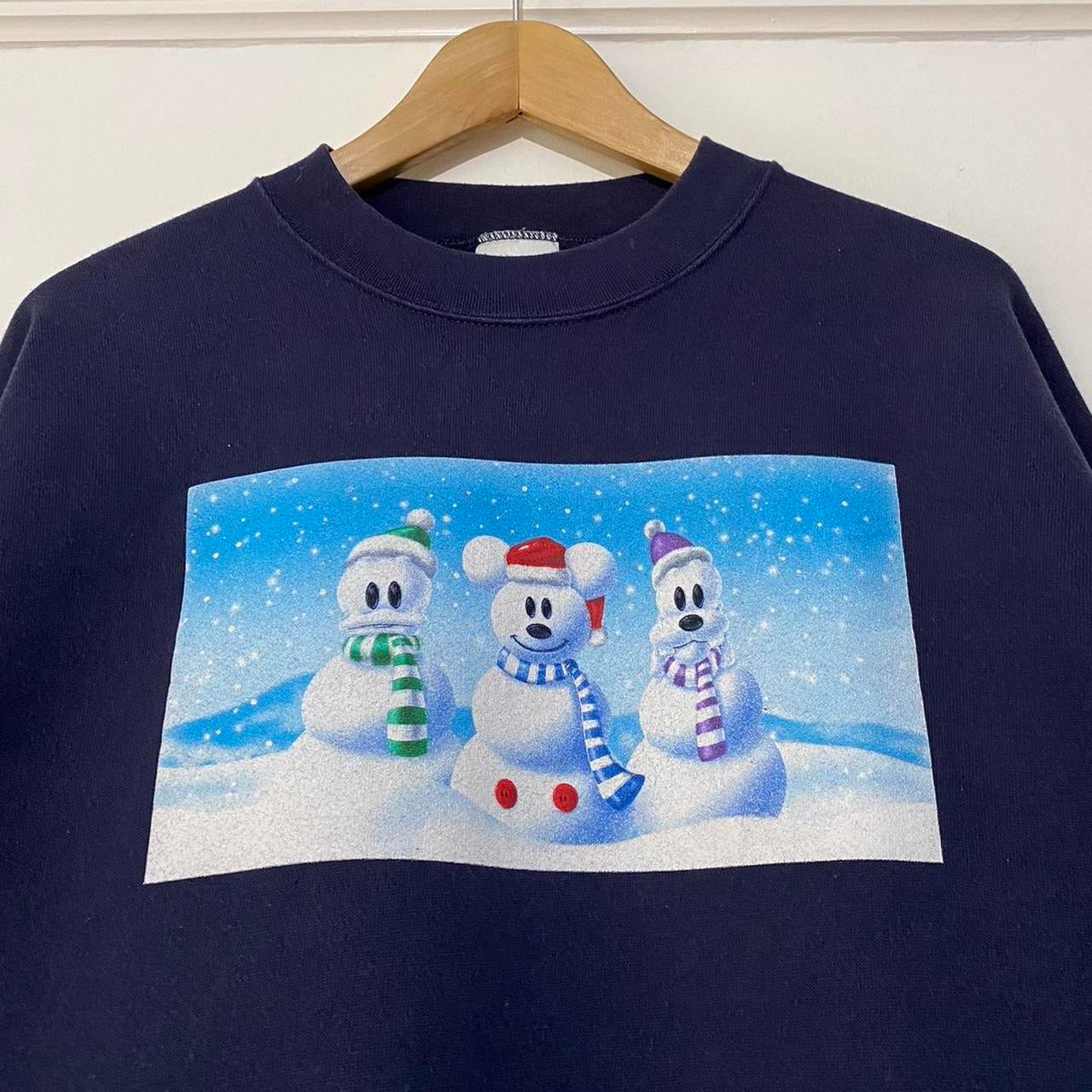 Vintage Goofy, Mickey & Donald Snowman Sweatshirt (M)