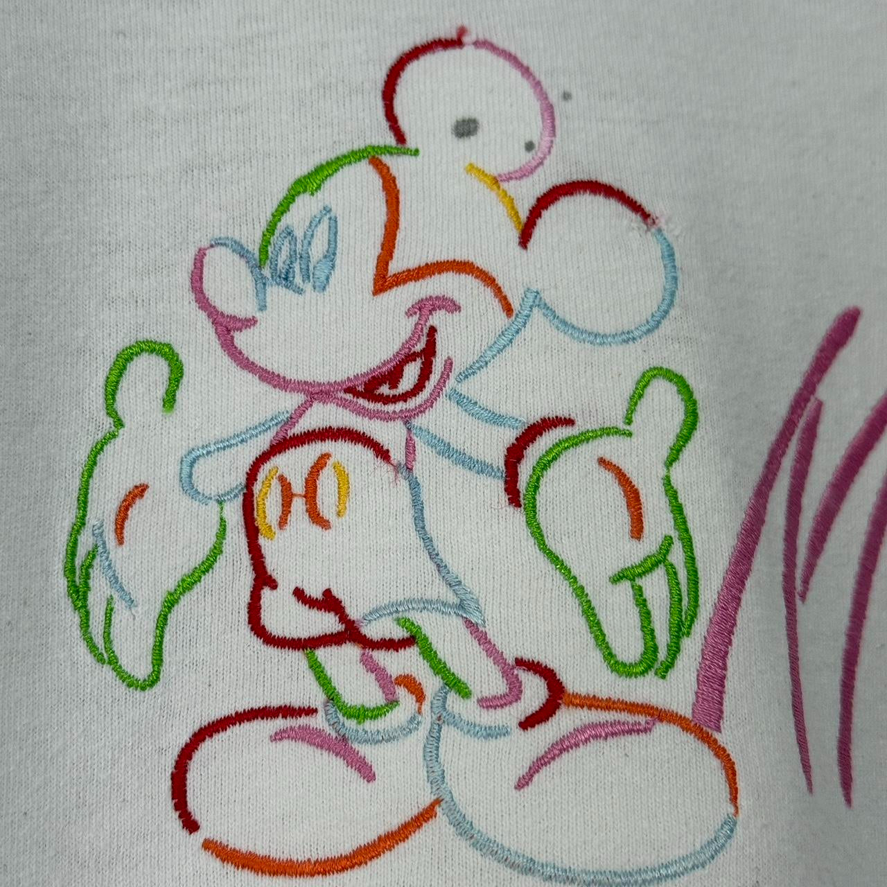Vintage Mickey Embroidered 90s T Shirt (XL)