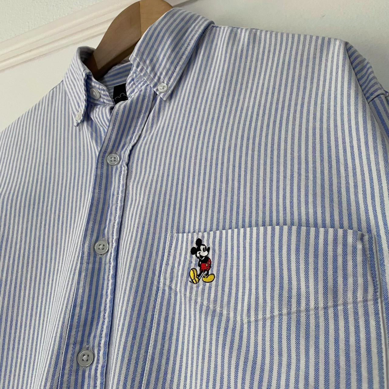 Vintage Mickey Mouse Striped 90s Shirt (M)